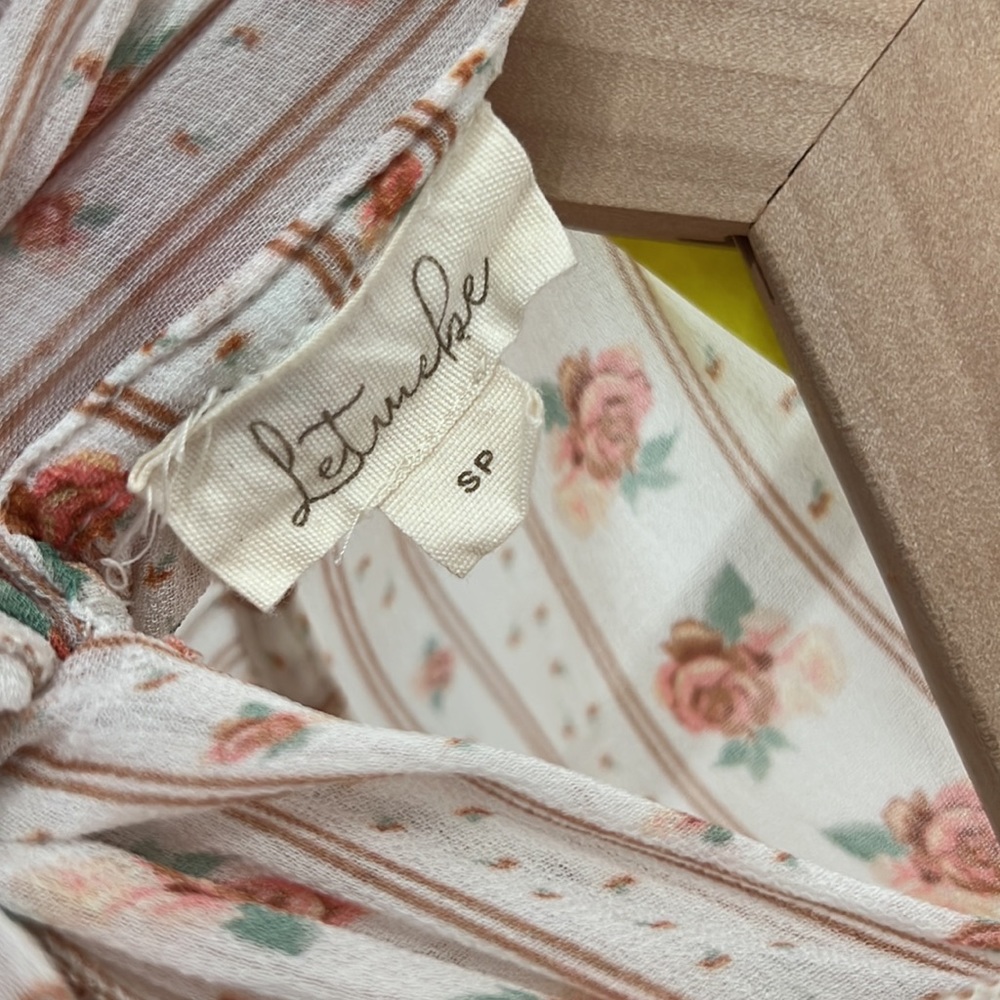 Anthropologie Let Me Be Mock Neck Georgette Floral Mini Dress Sz SP - Picture 16 of 16